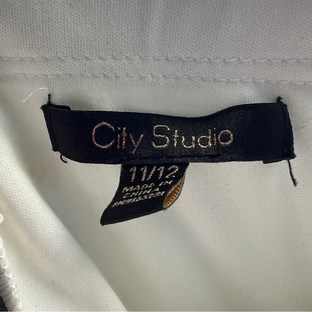 🆕🖤🤍City Studio Black & White Mermaid Gown Formal Evening Dress Size 11/12 - Picture 13 of 15